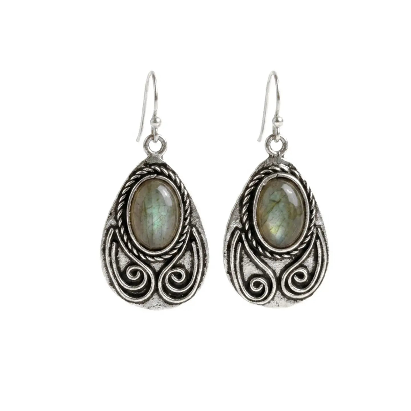 Anju Jewelry Earrings Anju Jewelry Labradorite Antique Earrings Anju Jewelry Labradorite Antique Earrings