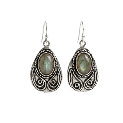 Anju Jewelry Earrings Anju Jewelry Labradorite Antique Earrings Anju Jewelry Labradorite Antique Earrings