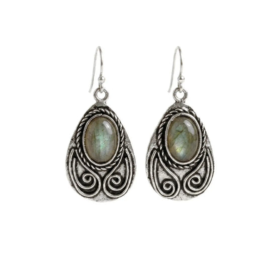 Anju Jewelry Earrings Anju Jewelry Labradorite Antique Earrings Anju Jewelry Labradorite Antique Earrings