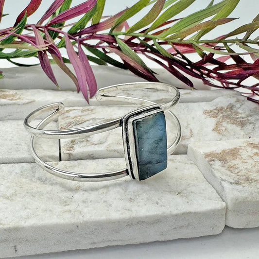 Anju Jewelry Bracelets Anju Jewelry Labradorite Stone Cuff Bracelet Anju Jewelry Labradorite Stone Cuff Bracelet