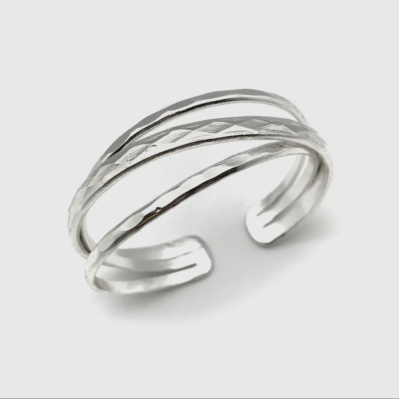Anju Jewelry Bracelets Anju Jewelry Stacked Thin Band Adjustable Cuff Bracelet - Multiple Metals 60201438 Anju Jewelry Stacked Thin Band Adjustable Cuff Bracelet - Multiple Metals