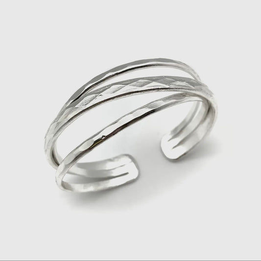 Anju Jewelry Bracelets Anju Jewelry Stacked Thin Band Adjustable Cuff Bracelet - Multiple Metals 60201438 Anju Jewelry Stacked Thin Band Adjustable Cuff Bracelet - Multiple Metals