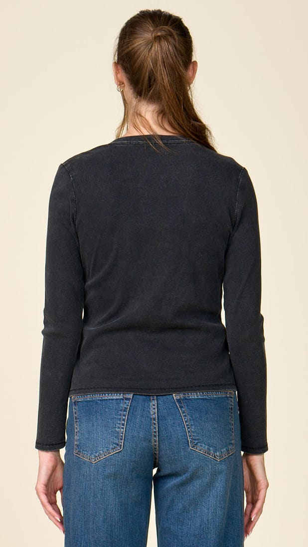 Anthem Mod Stage Apparel Tops Anthem Washed Ribbed Henley Anthem Washed Ribbed Henley