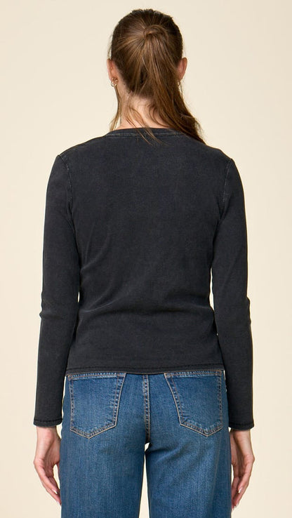 Anthem Mod Stage Apparel Tops Anthem Washed Ribbed Henley Anthem Washed Ribbed Henley