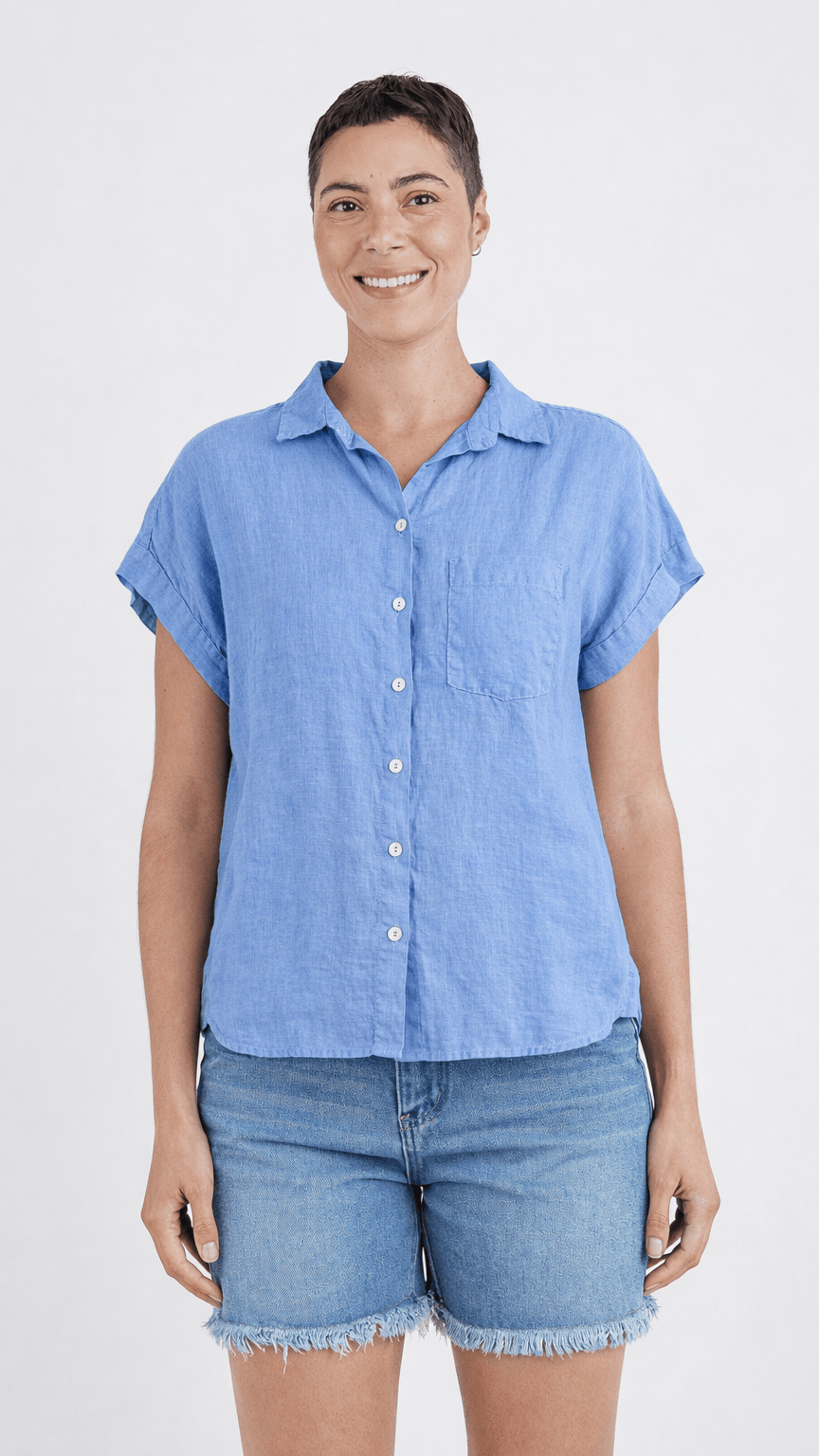 Cut Loose Tops Cut Loose Linen Short Sleeve Pocket Shirt - Multiple Colors 57071326 Cut Loose Linen Short Sleeve Pocket Shirt - Multiple Colors
