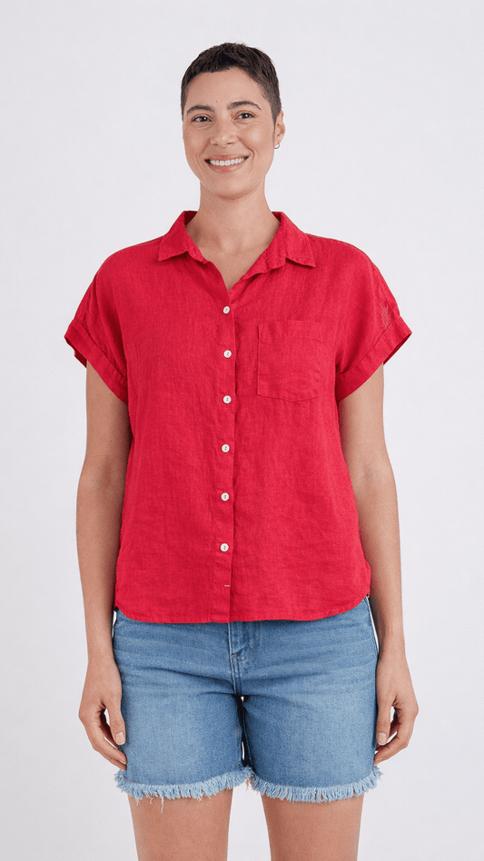 Cut Loose Tops Cut Loose Linen Short Sleeve Pocket Shirt - Multiple Colors 57038558 Cut Loose Linen Short Sleeve Pocket Shirt - Multiple Colors