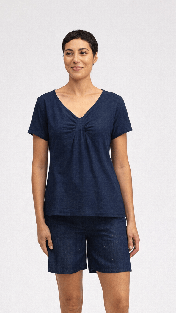 Cut Loose Tees Cut Loose Cotton/Linen Short Sleeve Tuck Front Tee - Multiple Colors 02594014 Cut Loose Cotton/Linen Short Sleeve Tuck Front Tee - Multiple Colors