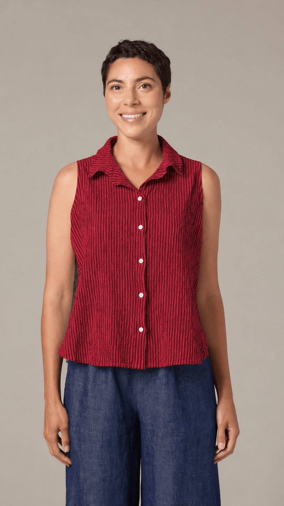 Cut Loose Tanks Cut Loose Grey Stripe Sleeveless Shirt - Multiple Colors 50056926 Cut Loose Grey Stripe Sleeveless Shirt - Multiple Colors