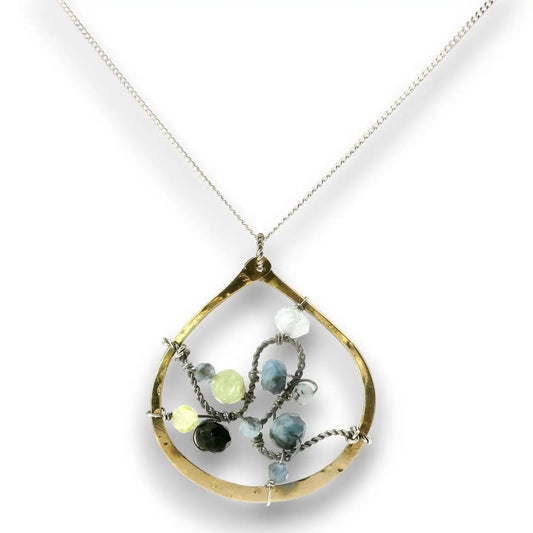Art By Any Means Necklaces Art By Any Means Aquamarine Galaxy Continuous Wire Necklace Art By Any Means Aquamarine Galaxy Continuous Wire Necklace