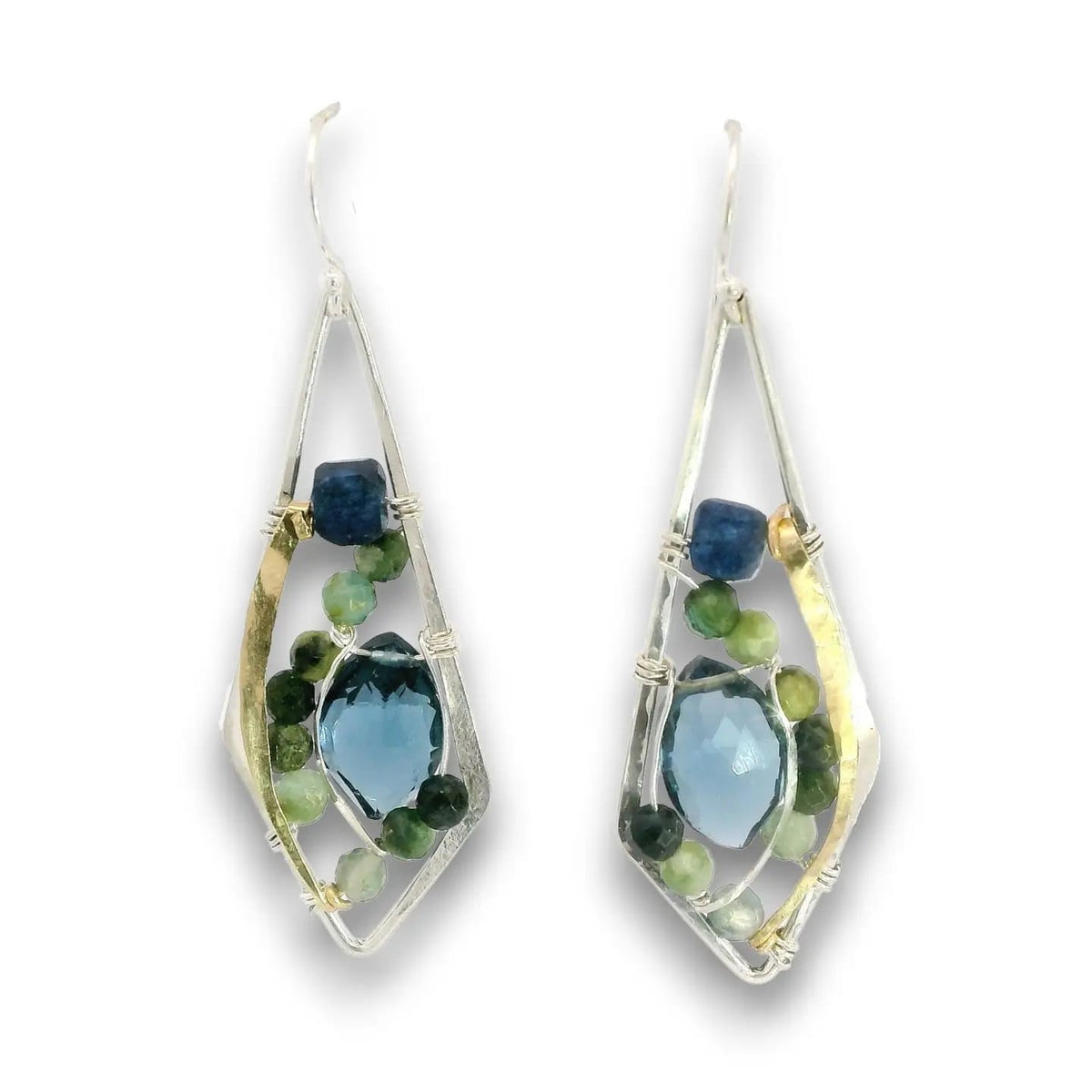 Art By Any Means Earrings Art By Any Means Blue Tourmaline Arrow Earrings Art By Any Means Blue Tourmaline Arrow Earrings