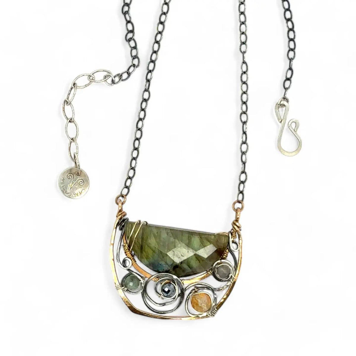 Art By Any Means Necklaces Art By Any Means Half Moon Labradorite Necklace Art By Any Means Half Moon Labradorite Necklace