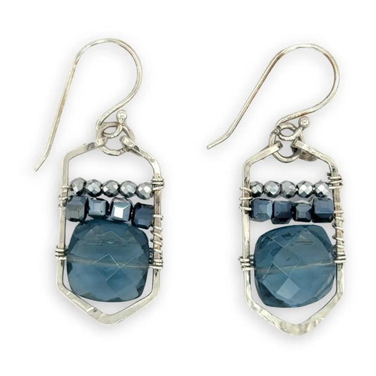 Art By Any Means Earrings Art By Any Means Sky Scraper London Blue Quartz Earrings Art By Any Means Sky Scraper London Blue Quartz Earrings