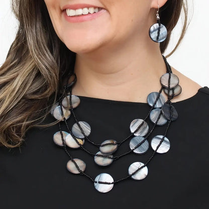 Sylca Designs Necklaces Sylca Black Sky Dream Bib Necklace Sylca Black Sky Dream Bib Necklace