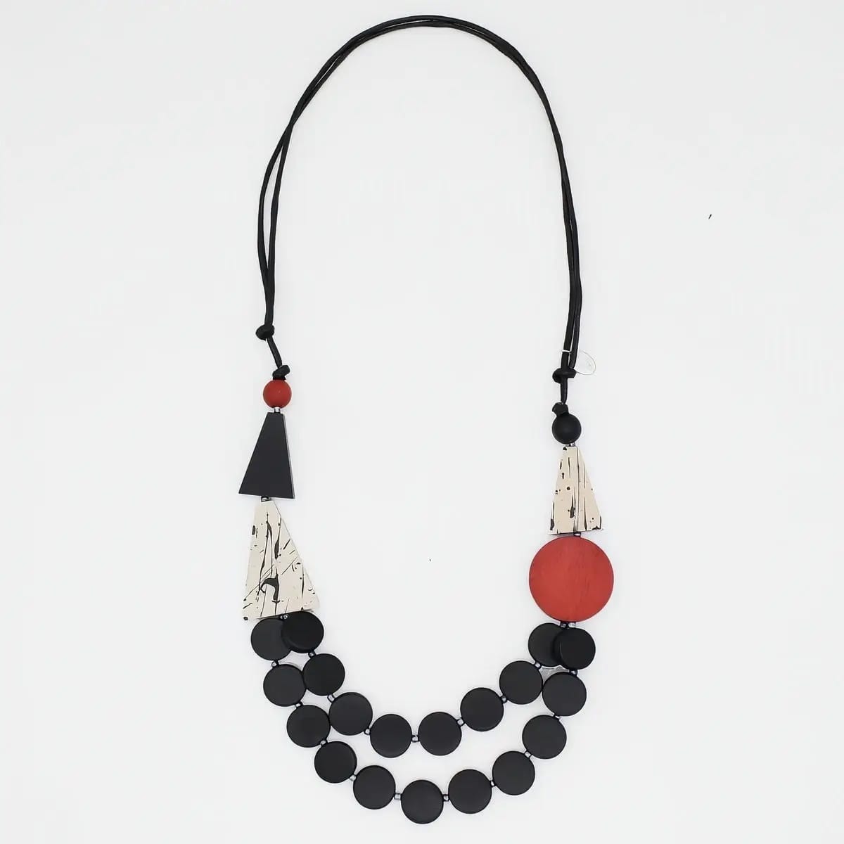 Sylca Designs Necklaces Sylca Black and Red Scarlett Multi-Strand Art Necklace Sylca Black and Red Scarlett Multi-Strand Art Necklace