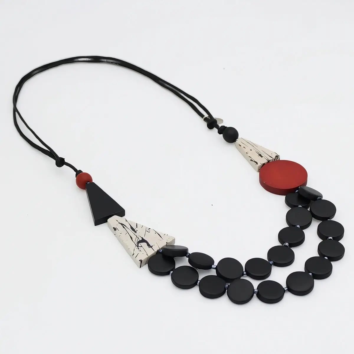 Sylca Designs Necklaces Sylca Black and Red Scarlett Multi-Strand Art Necklace Sylca Black and Red Scarlett Multi-Strand Art Necklace