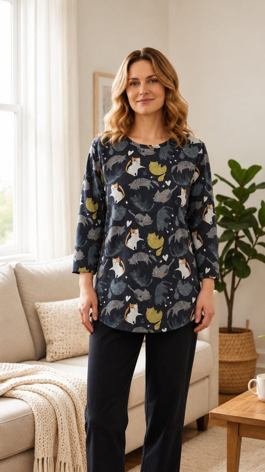 Creation by Lady Liberty Tunics Bracelet Sleeve Tunic Top - Multiple Prints 37243870 Bracelet Sleeve Tunic Top - Multiple Prints