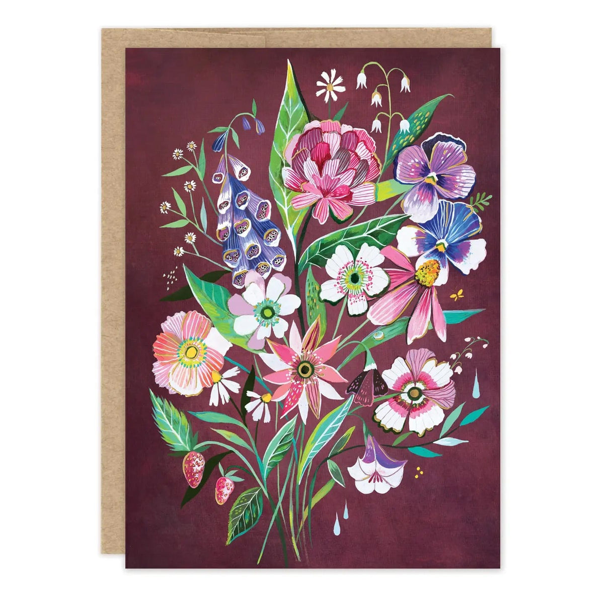 Biely & Shoaf Cards Burgundy Bouquet Blank Greeting Card Burgundy Bouquet Blank Greeting Card