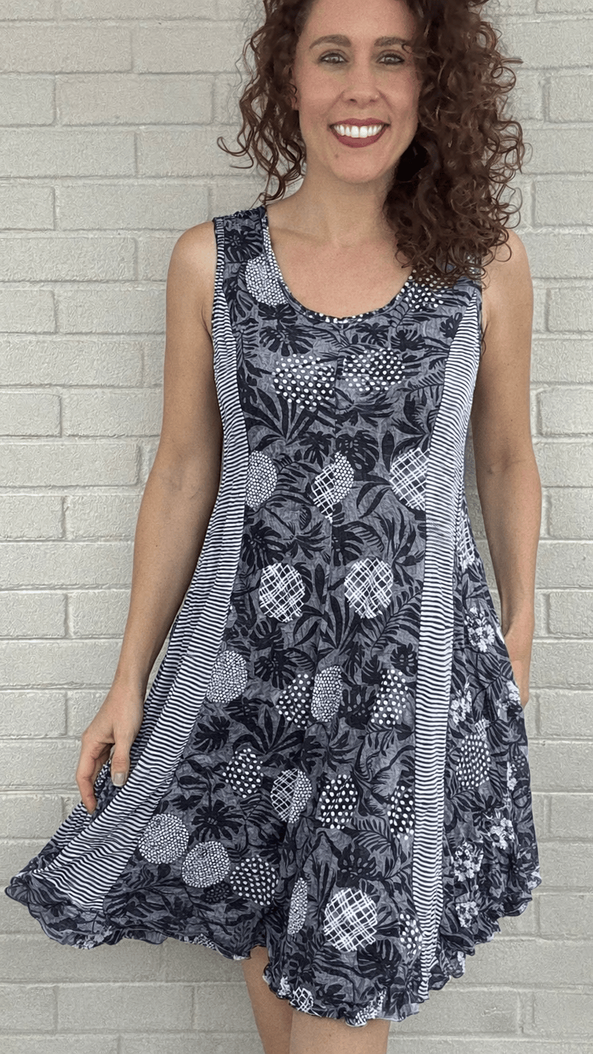Shana Apparel Dresses Shana Apparel Crinkle Mixed Media Tank Dress - Multiple Colors 75875294 Shana Apparel Crinkle Mixed Media Tank Dress - Multiple Colors