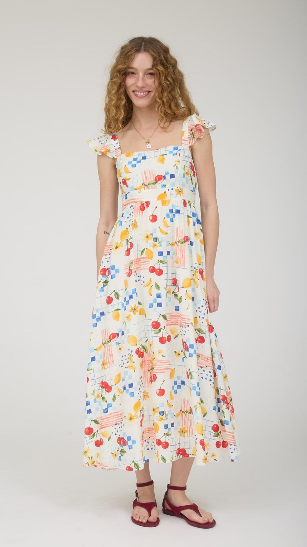 Blu Pepper Dresses Picnic Ruffle Strap Maxi Dress Picnic Ruffle Strap Maxi Dress