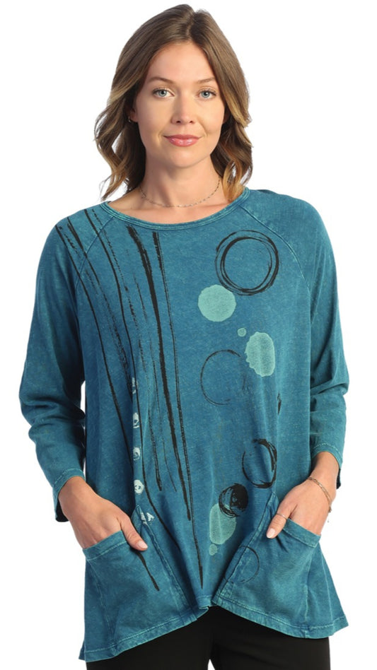 Jess & Jane Fall Mineral Wash Cotton Slub Tunic - Multiple Prints