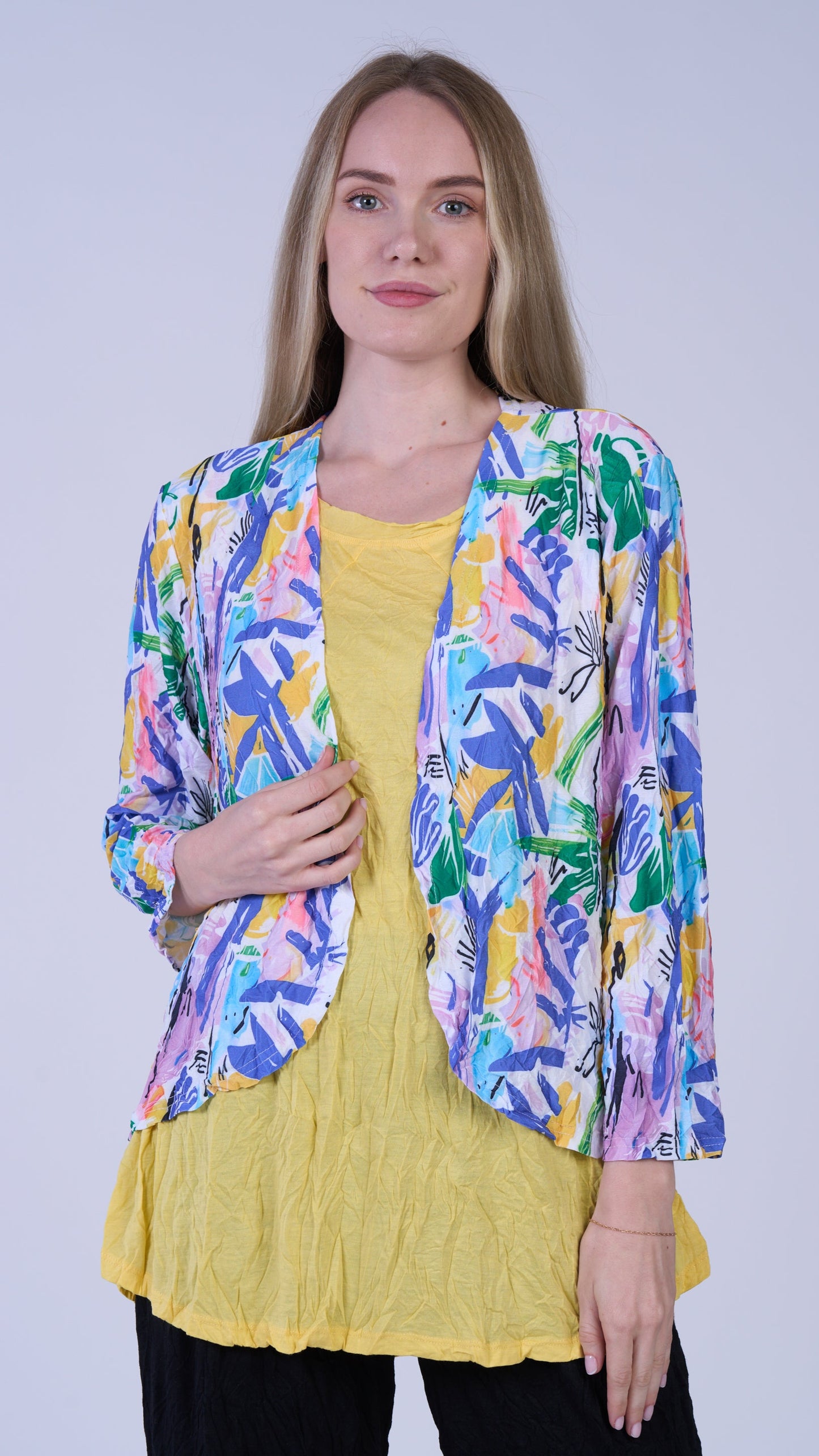 Shana Apparel European Crush Open Jacket - Multiple Colors