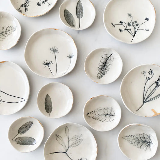 Michelle Barrett Ceramics Dishes Nature Print Ring Dish 38992606 Nature Print Ring Dish