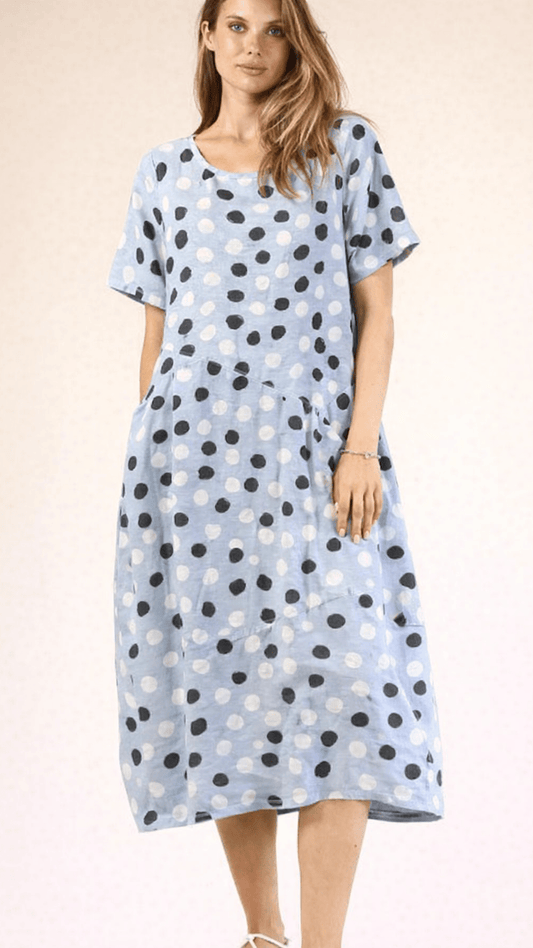 Fenini Dresses Fenini Short Sleeve Bubble Dress - Multiple Colors 20248030 Fenini Short Sleeve Bubble Dress - Multiple Colors