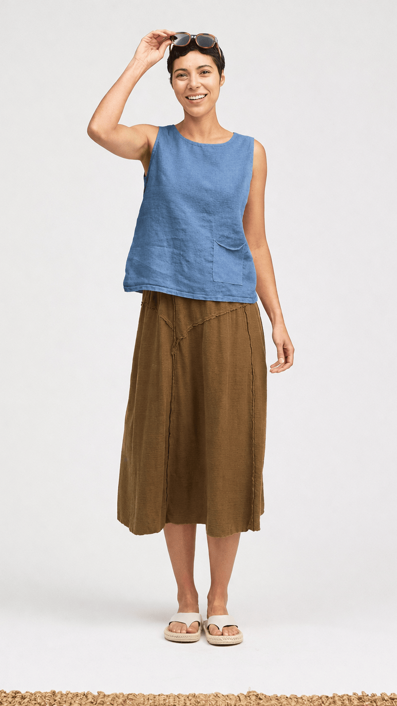 Cut Loose Tanks Cut Loose Cotton/Linen Pocket Shell Top - Multiple Colors 81668574 Cut Loose Cotton/Linen Pocket Shell Top - Multiple Colors