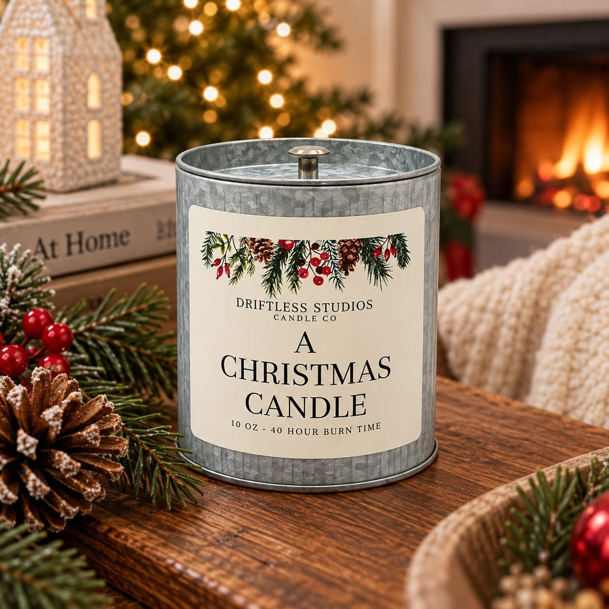 Driftless Studios Candles Christmas Tin Soy Candle Christmas Tin Soy Candle