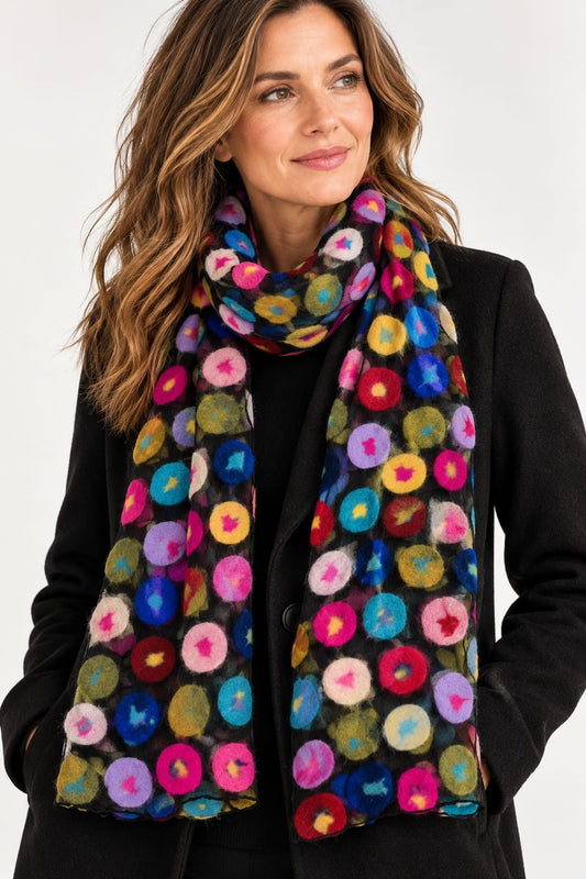 Nurbu Inc. Scarves Confetti Dot Felted Scarf - Multiple Colors Confetti Dot Felted Scarf - Multiple Colors