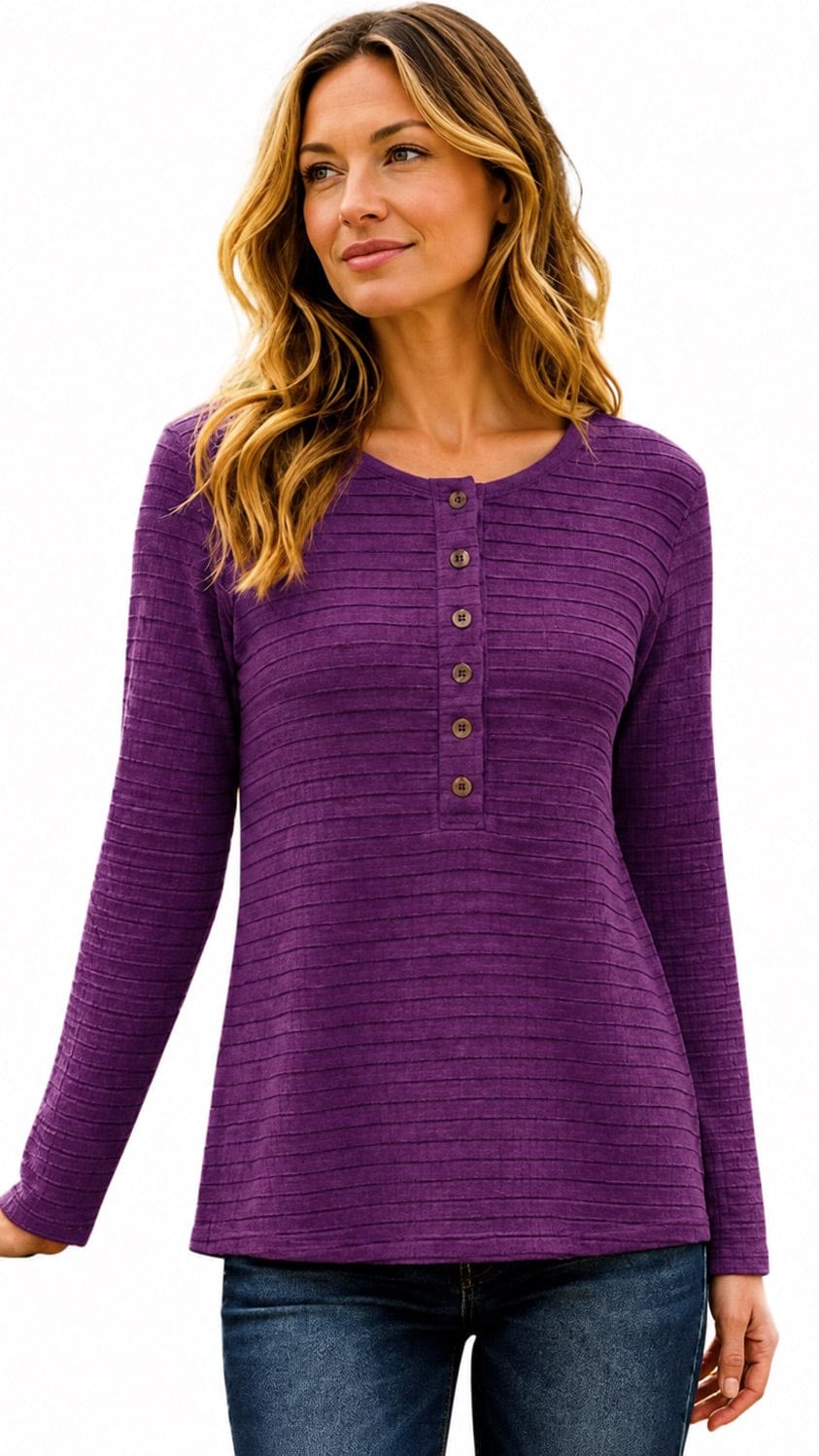 Cotton Lani Tees Cotton Lani Button Down Henley Top Cotton Lani Button Down Henley Top