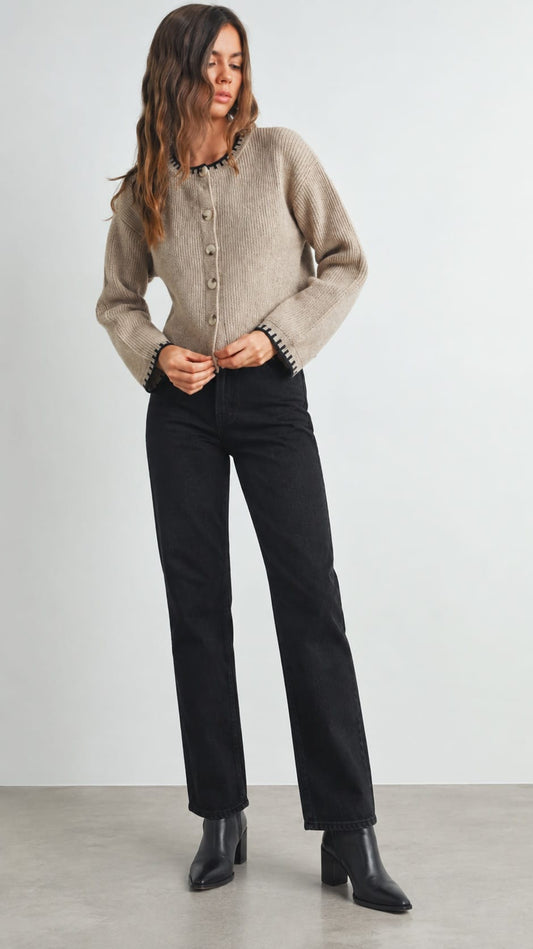 BUTTERMELON Cardigans Crew Neck Cardigan Sweater 47421662 Crew Neck Cardigan Sweater
