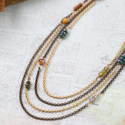 Anne Vaughan Designs Jewelry Necklaces Anne Vaughan Crisp Autumn Multi Strand Necklace 25148382 Anne Vaughan Crisp Autumn Multi Strand Necklace