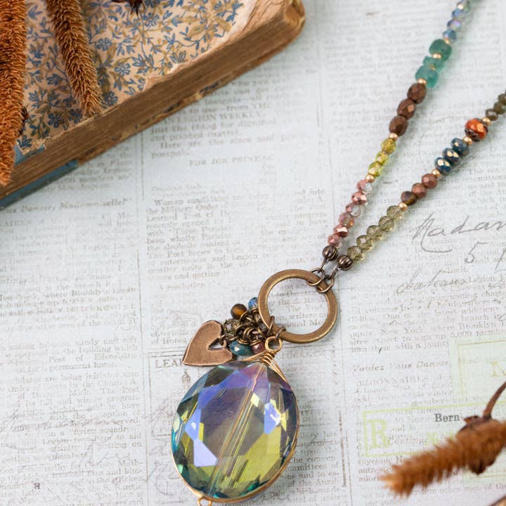 Anne Vaughan Designs Jewelry Necklaces Anne Vaughan Crisp Autumn Glass Crystal Cluster Necklace 62700510 Anne Vaughan Crisp Autumn Glass Crystal Cluster Necklace