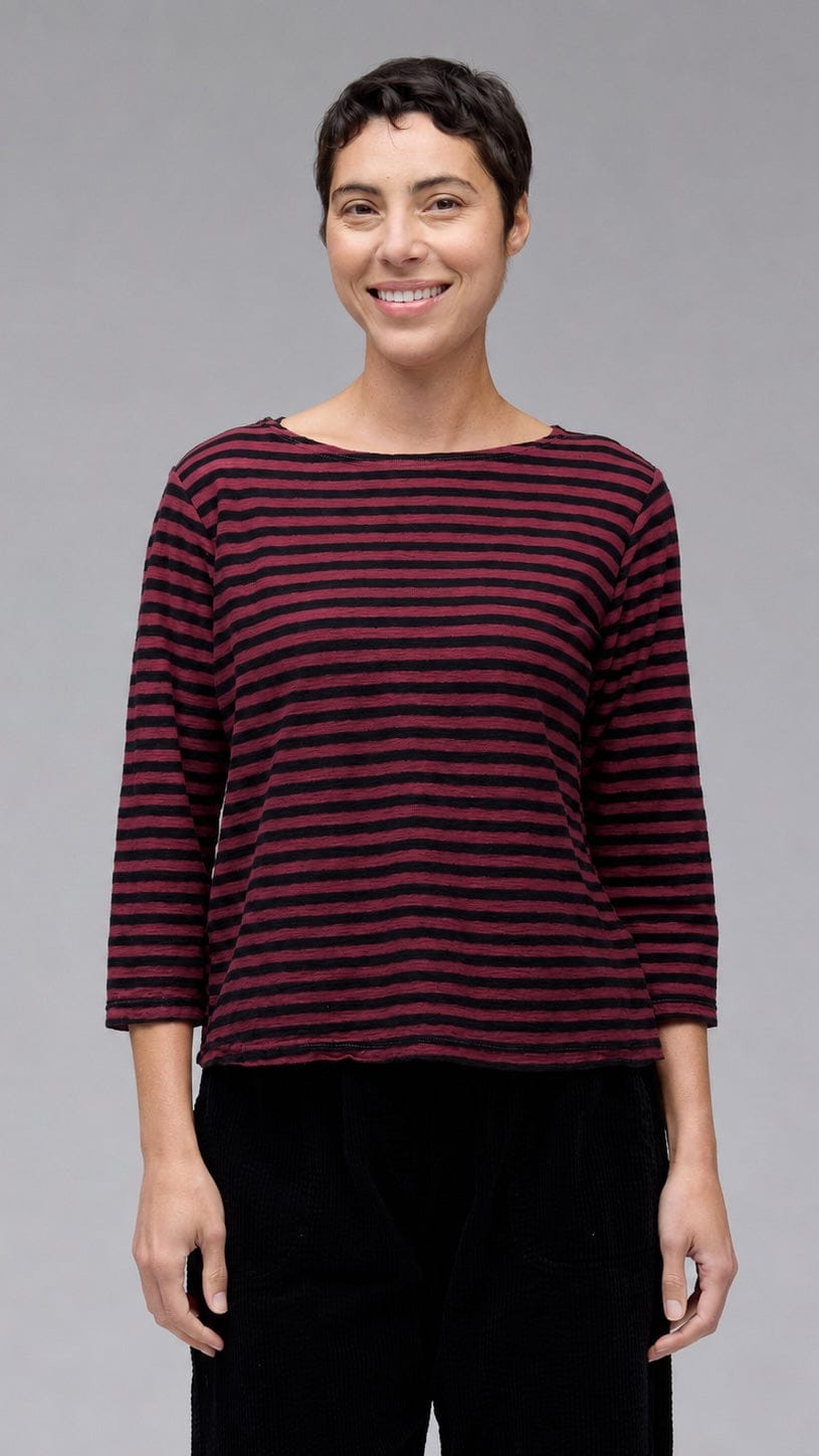 Cut Loose Tees Cut Loose Black Stripe 3/4 Sleeve Boatneck Tee - Multiple Colors 71777246 Cut Loose Black Stripe 3/4 Sleeve Boatneck Tee - Multiple Colors