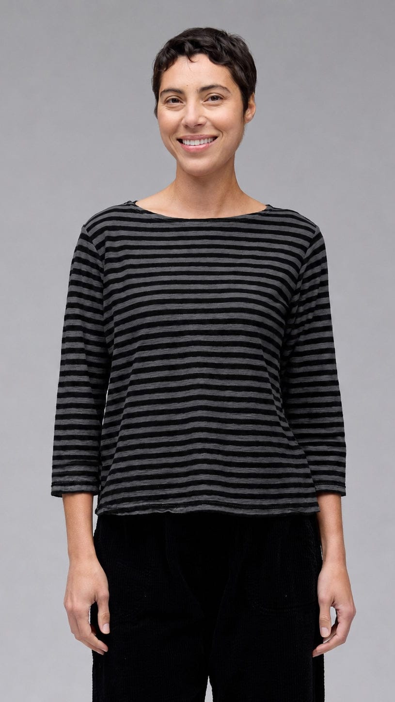 Cut Loose Tees Cut Loose Black Stripe 3/4 Sleeve Boatneck Tee - Multiple Colors Cut Loose Black Stripe 3/4 Sleeve Boatneck Tee - Multiple Colors