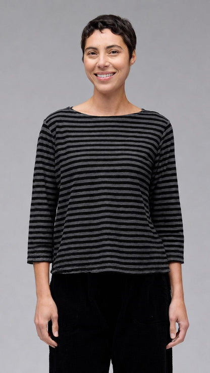 Cut Loose Tees Cut Loose Black Stripe 3/4 Sleeve Boatneck Tee - Multiple Colors Cut Loose Black Stripe 3/4 Sleeve Boatneck Tee - Multiple Colors