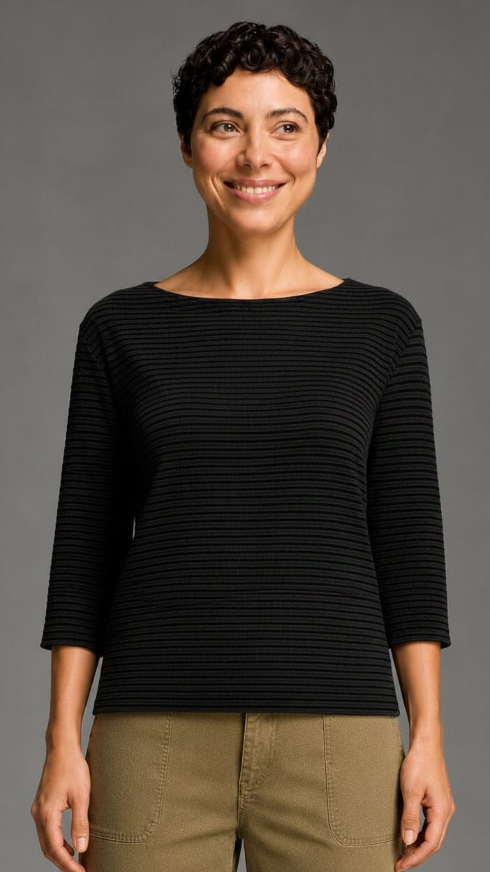 Cut Loose Tees Cut Loose Black Stripe Doublecloth Boatneck Tee- Multiple Colors Cut Loose Black Stripe Doublecloth Boatneck Tee- Multiple Colors