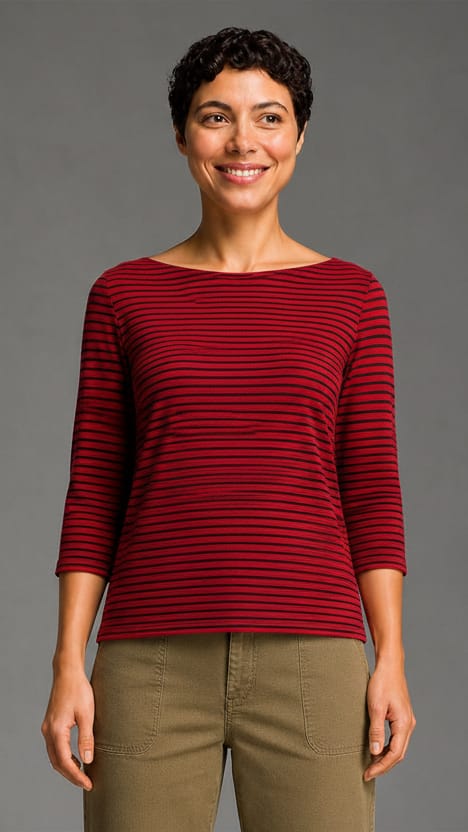 Cut Loose Tees Cut Loose Black Stripe Doublecloth Boatneck Tee- Multiple Colors Cut Loose Black Stripe Doublecloth Boatneck Tee- Multiple Colors