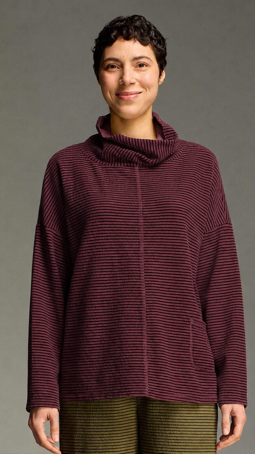 Cut Loose Tops Cut Loose Black Stripe Doublecloth Funnel Pullover - Multiple Colors Cut Loose Black Stripe Doublecloth Funnel Pullover - Multiple Colors