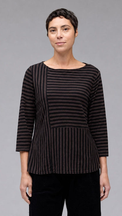 Cut Loose Tees Cut Loose Patch A-Line Boatneck Top Cut Loose Patch A-Line Boatneck Top
