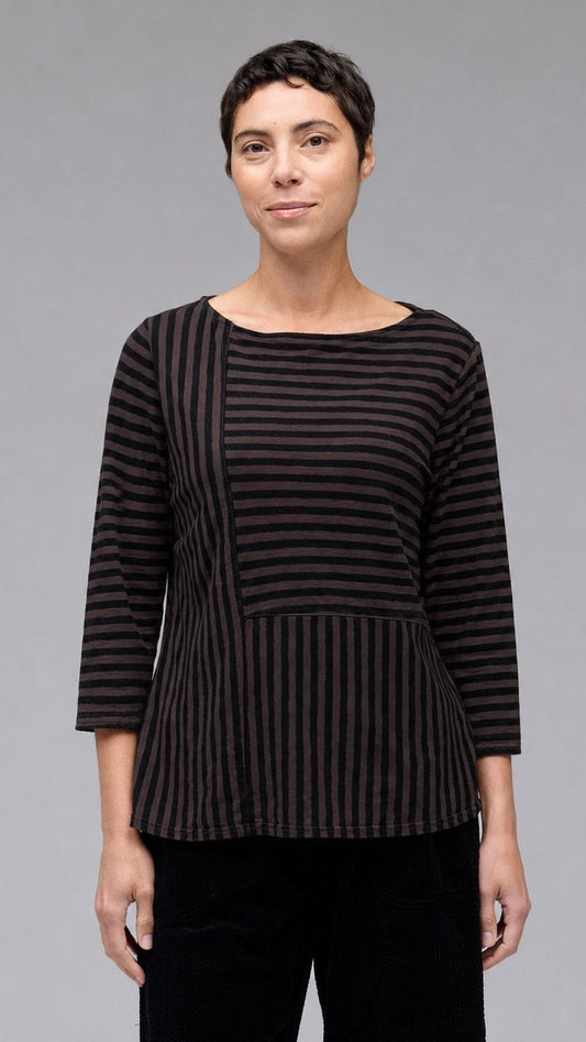 Cut Loose Tees Cut Loose Patch A-Line Boatneck Top Cut Loose Patch A-Line Boatneck Top