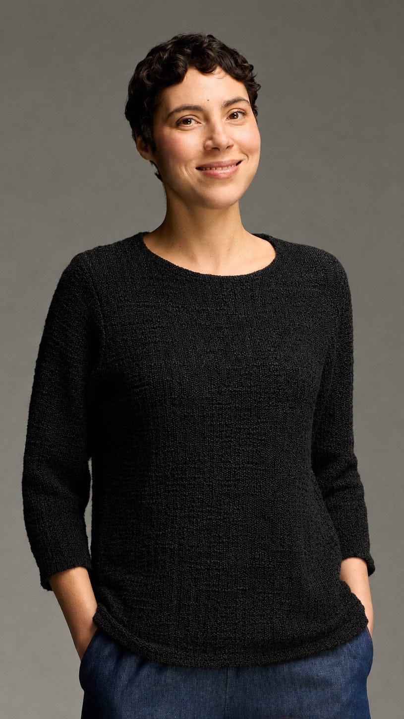 Cut Loose Tops Cut Loose Texture Sweater Knit 3/4 Sleeve Boatneck Top - Multiple Colors Cut Loose Texture Sweater Knit 3/4 Sleeve Boatneck Top - Multiple Colors