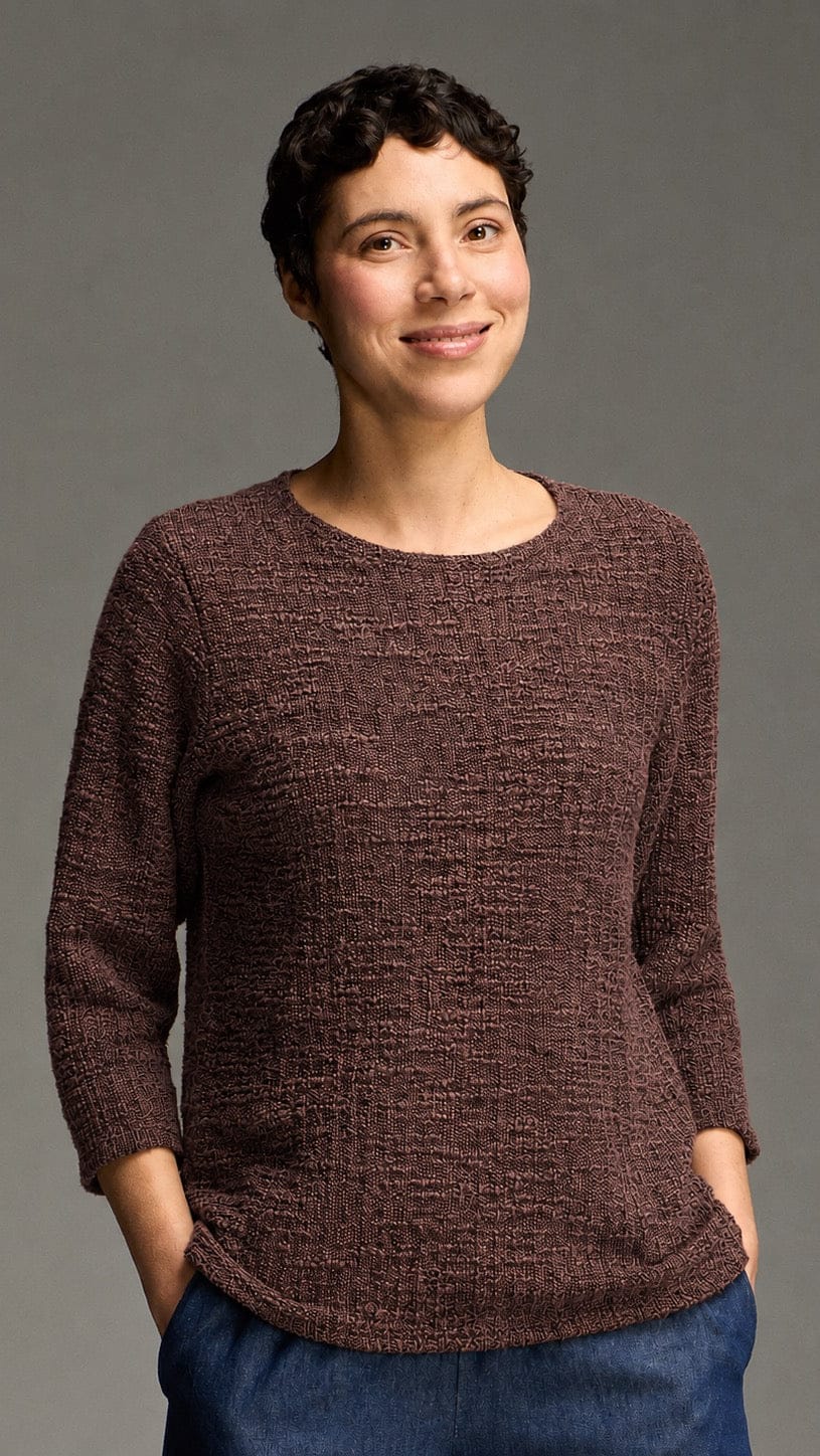 Cut Loose Tops Cut Loose Texture Sweater Knit 3/4 Sleeve Boatneck Top - Multiple Colors Cut Loose Texture Sweater Knit 3/4 Sleeve Boatneck Top - Multiple Colors
