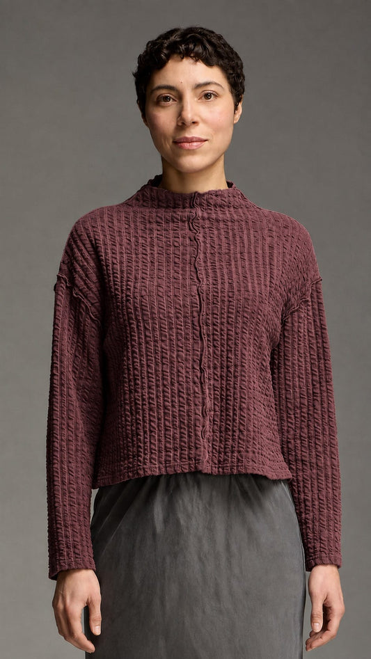 Cut Loose Tops Cut Loose Textured Stripe Funnel Pullover Top - Multiple Colors Cut Loose Textured Stripe Funnel Pullover Top - Multiple Colors