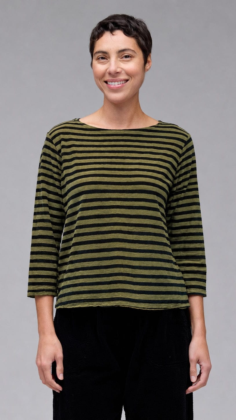 Cut Loose Tees Cut Loose Black Stripe 3/4 Sleeve Boatneck Tee - Multiple Colors Cut Loose Black Stripe 3/4 Sleeve Boatneck Tee - Multiple Colors