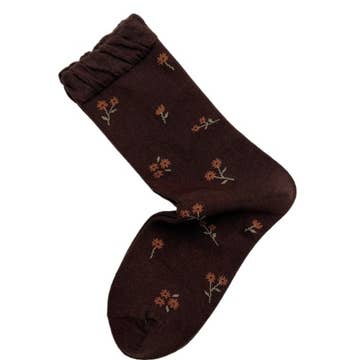Funkyrel Limited Socks Cute Floral Ruffle Trim Socks - Multiple Colors 60991454 Cute Floral Ruffle Trim Socks - Multiple Colors
