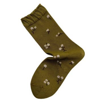 Funkyrel Limited Socks Cute Floral Ruffle Trim Socks - Multiple Colors 61024222 Cute Floral Ruffle Trim Socks - Multiple Colors