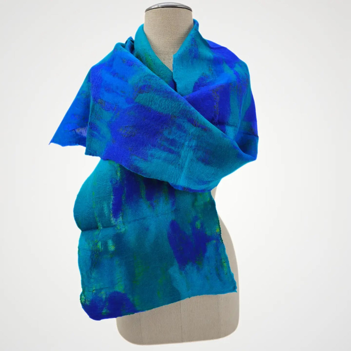 Feltiful Scarves Deep Sea Watercolor Felted Scarf Deep Sea Watercolor Felted Scarf