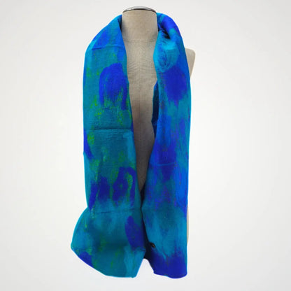 Feltiful Scarves Deep Sea Watercolor Felted Scarf Deep Sea Watercolor Felted Scarf